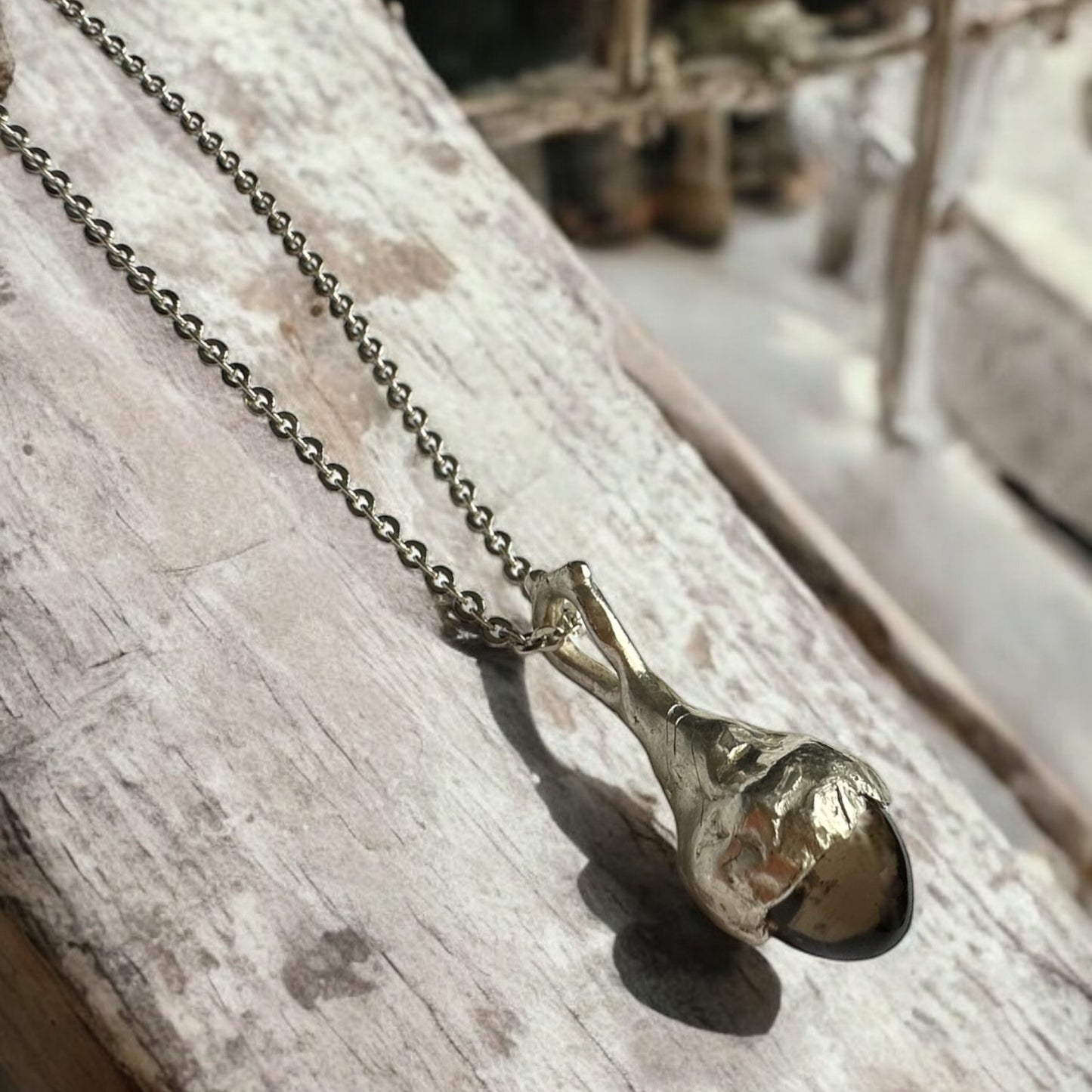 ''SMOKY DROP'' NECKLACE