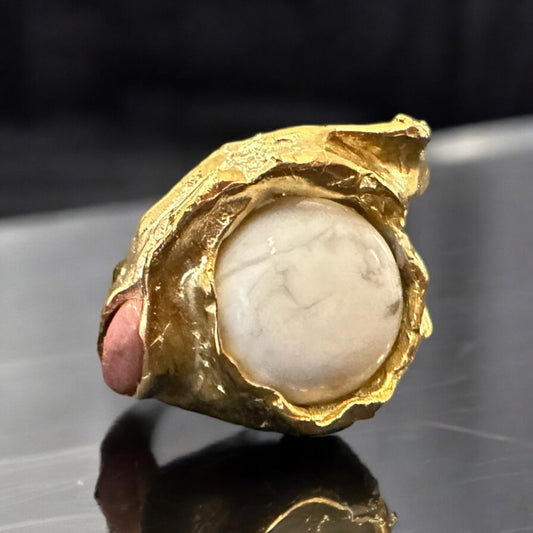 ''WAVE AND STONE'' RING